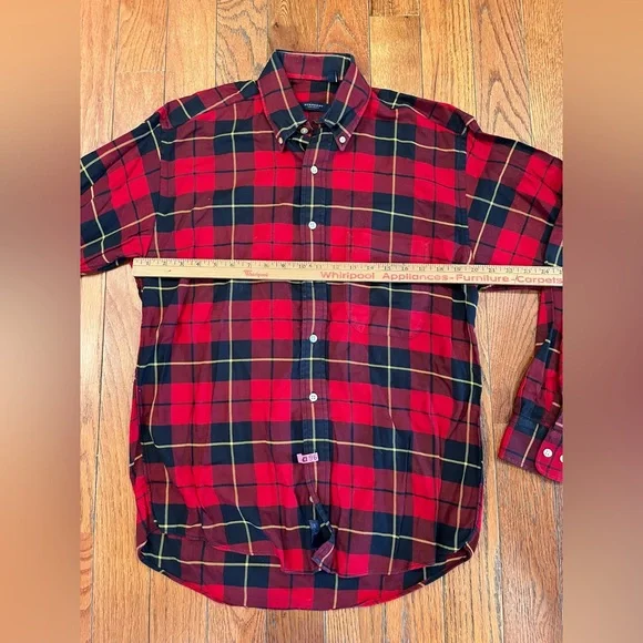 Vintage‎ Burberry London Buffalo Plaid Shirt Button Down Up Mens Medium USA Made
